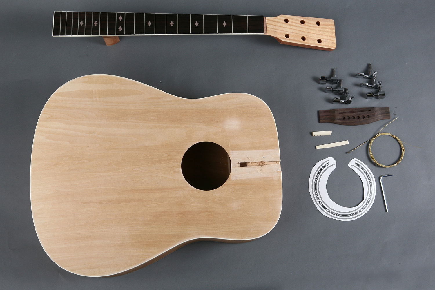 LoveinDIY Professional 41 Inch Acoustic Guitar DIY Kit Including Unfinished Spruce Wood